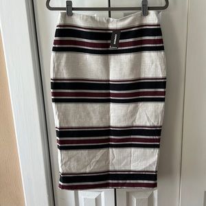 Express Striped Midi pencil Skirt MEDIUM NWT
